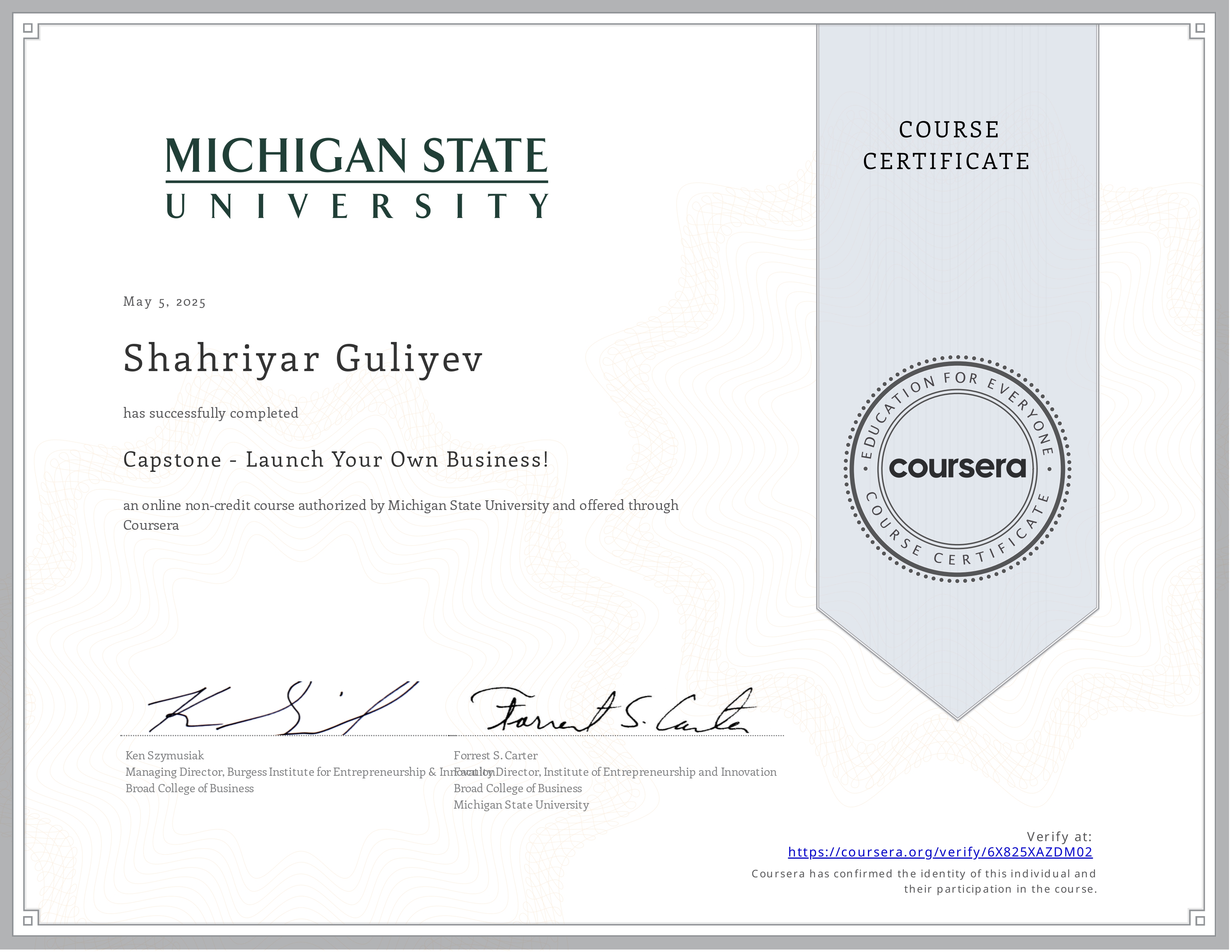 Certificate Image